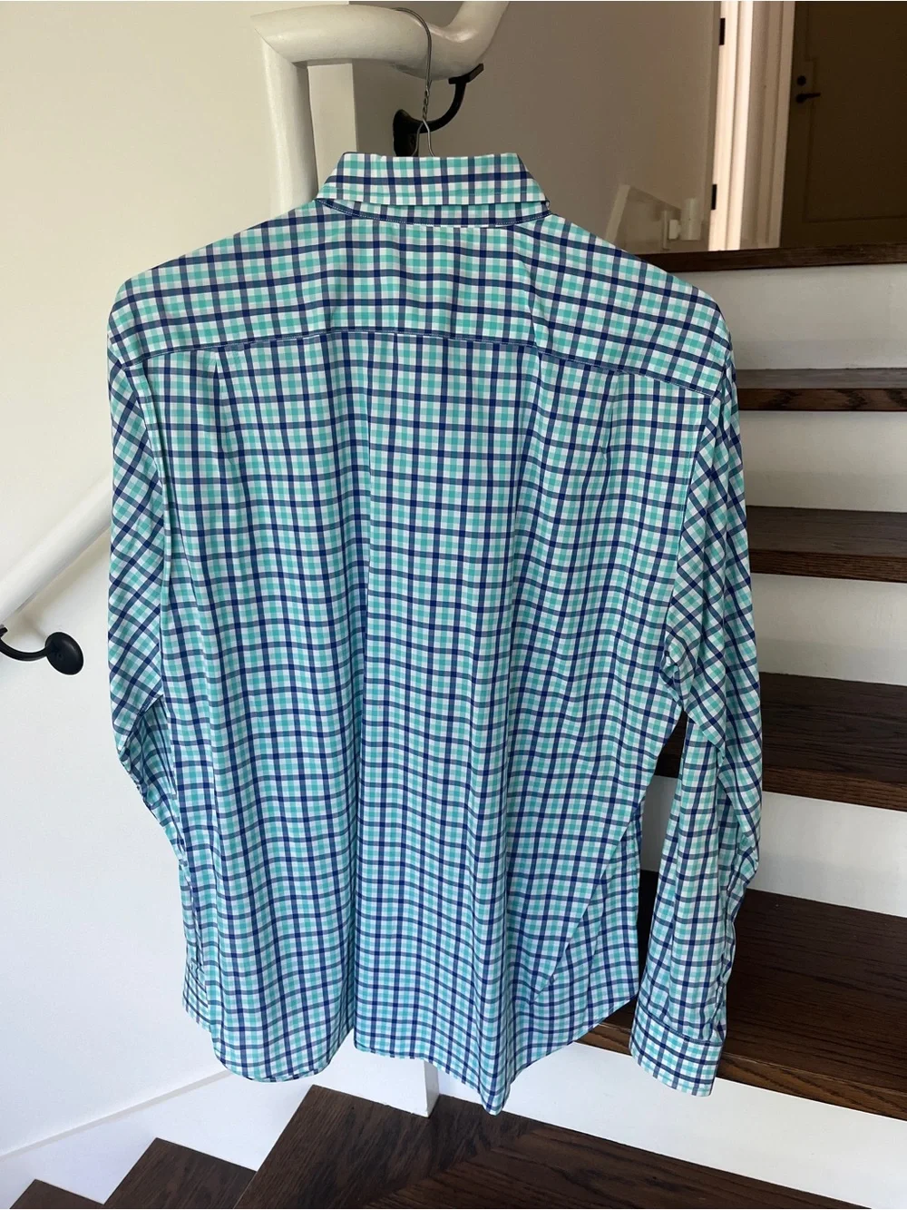 J. Crew Blue and Green Plaid Long-Sleeve Button-Down Dress Shirt
